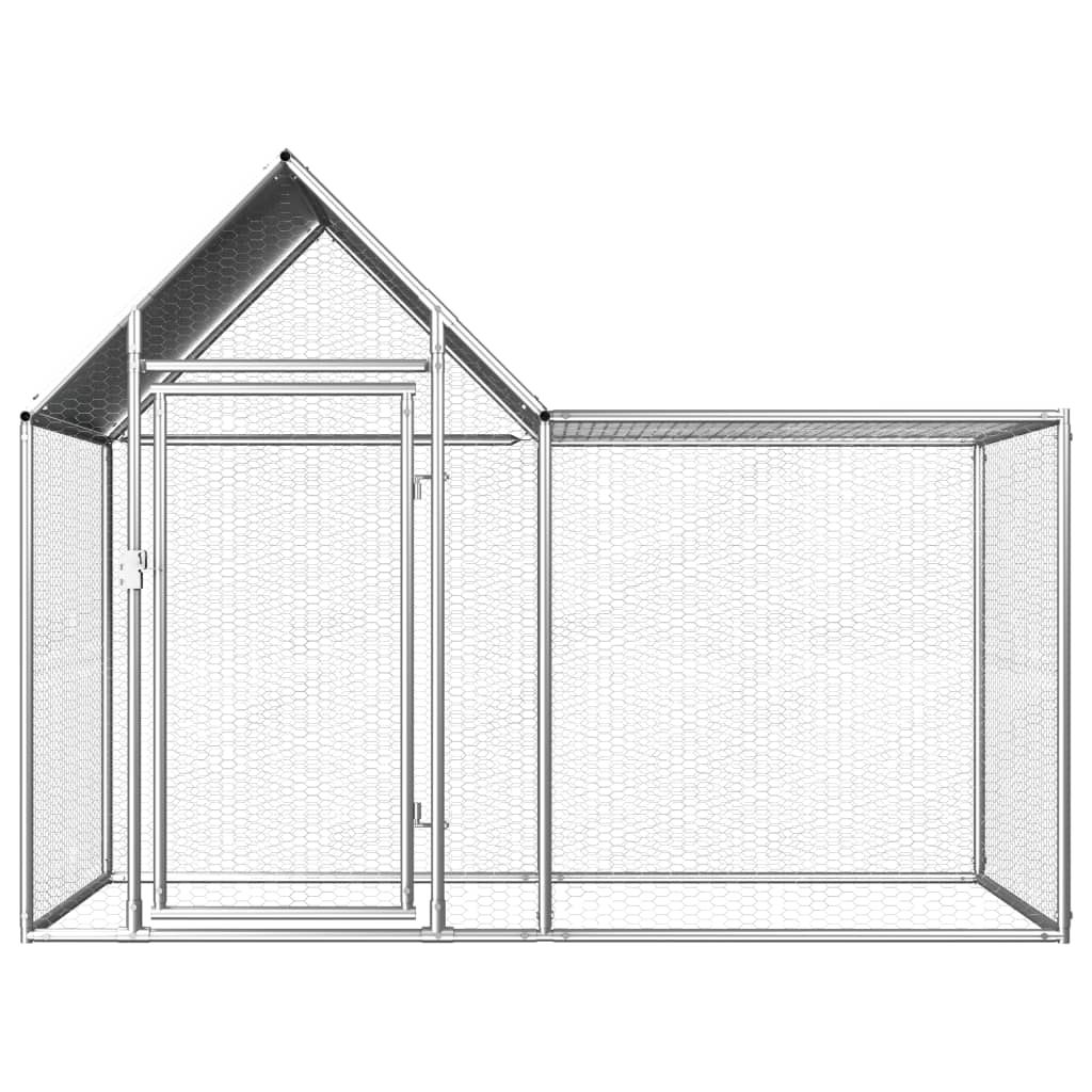 NNEVL Chicken Coop 2x1x1.5 m Galvanised Steel-1