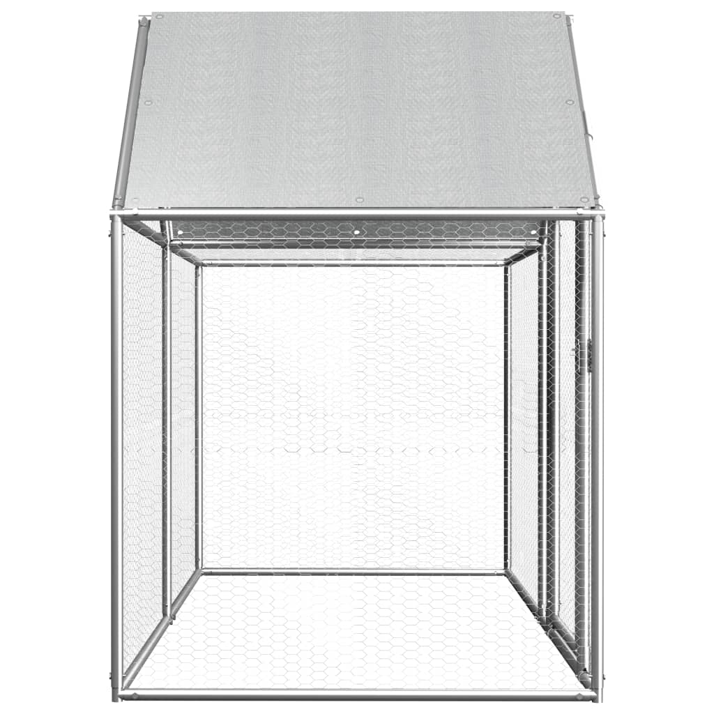 NNEVL Chicken Coop 2x1x1.5 m Galvanised Steel-2