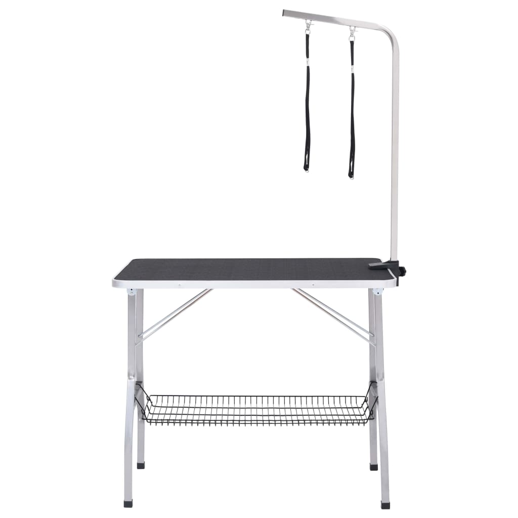 NNEVL Adjustable Dog Grooming Table with 2 Loops and Basket