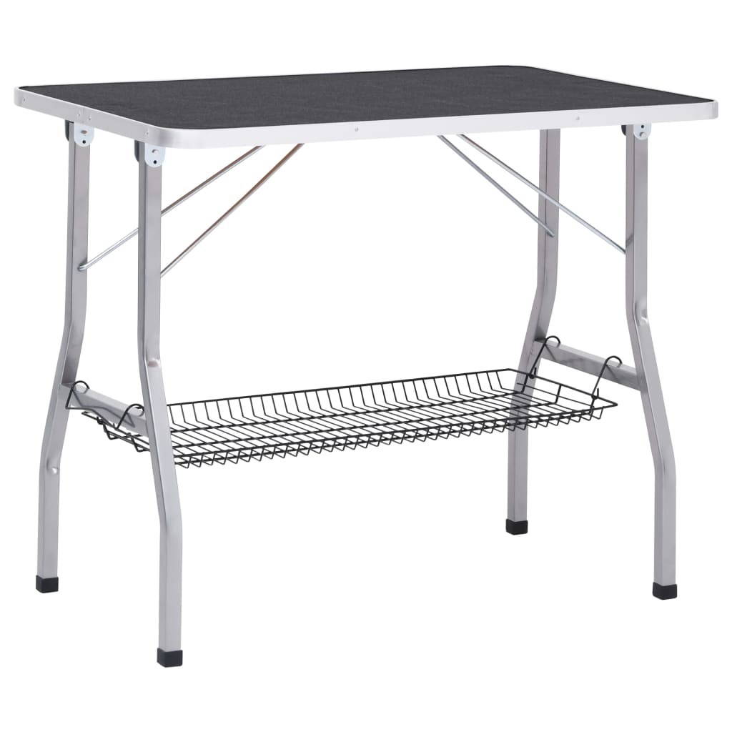 NNEVL Adjustable Dog Grooming Table with 2 Loops and Basket