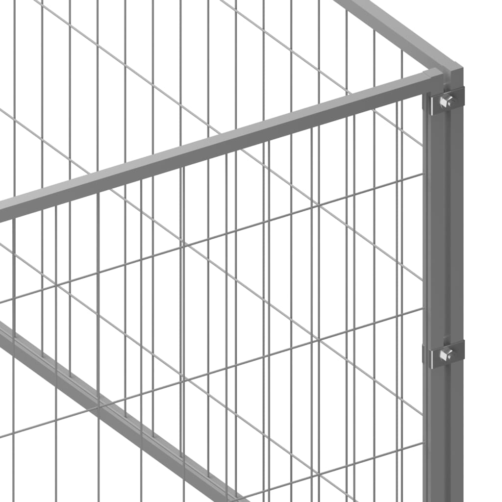 NNEVL Dog Kennel Silver 49 m² Steel-4