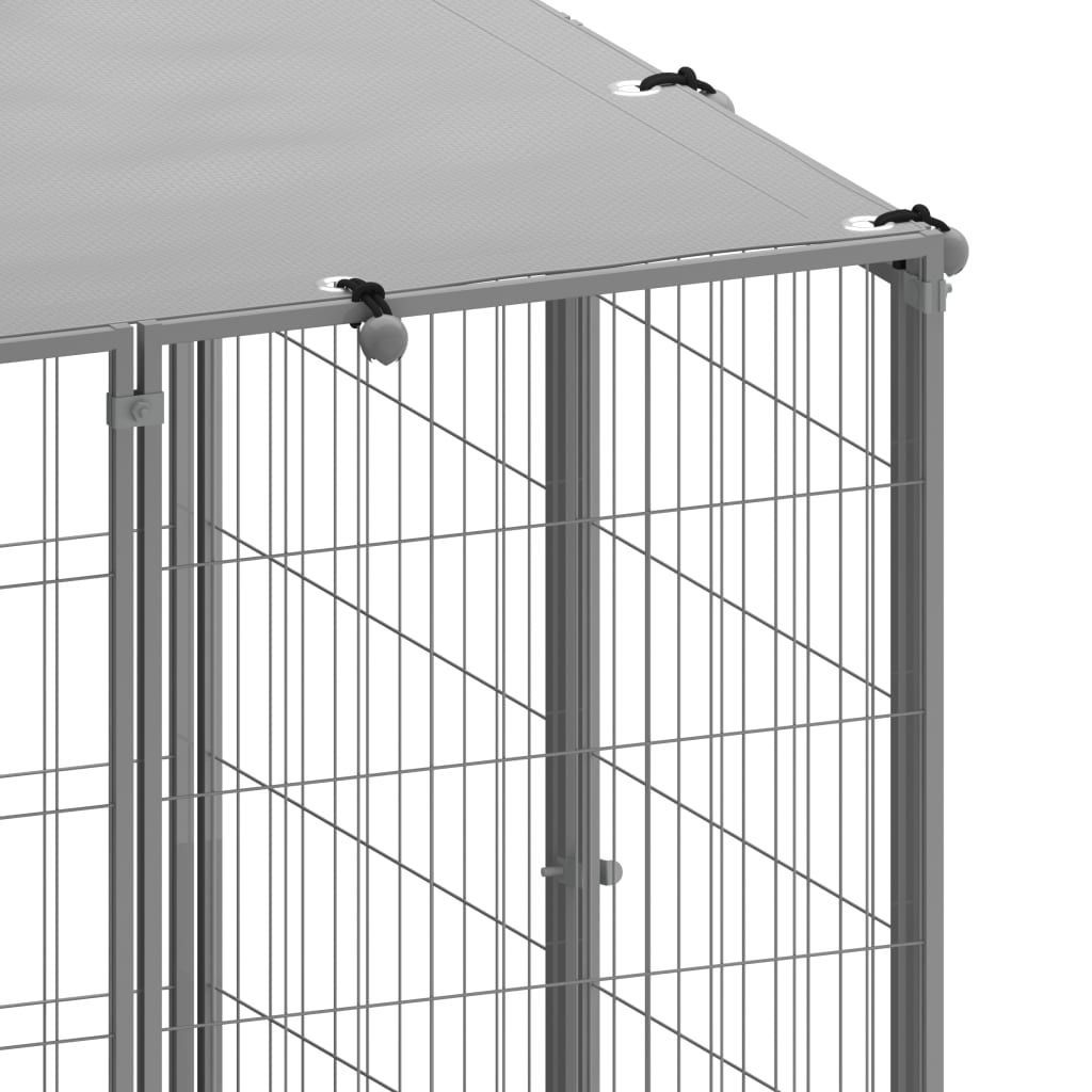 NNEVL Dog Kennel Silver 4.84 m² Steel-4