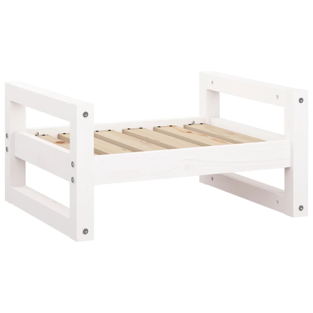 NNEVL Dog Bed White 55.5x45.5x28 cm Solid Pine Wood-1
