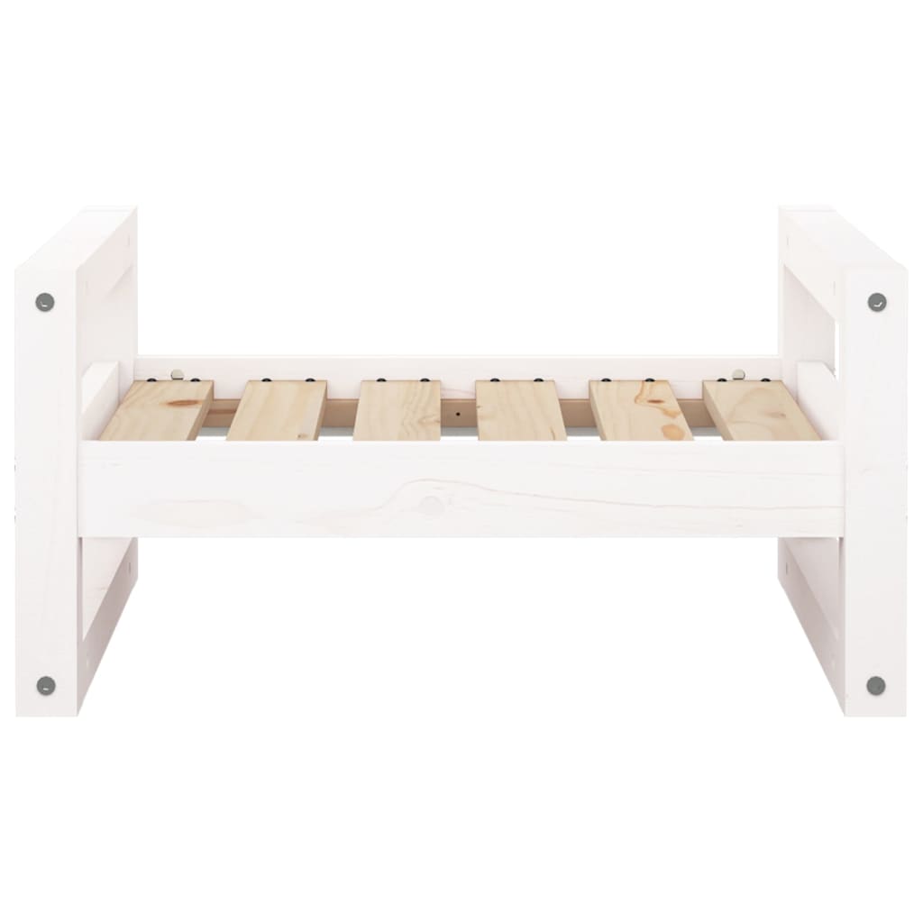 NNEVL Dog Bed White 55.5x45.5x28 cm Solid Pine Wood-4