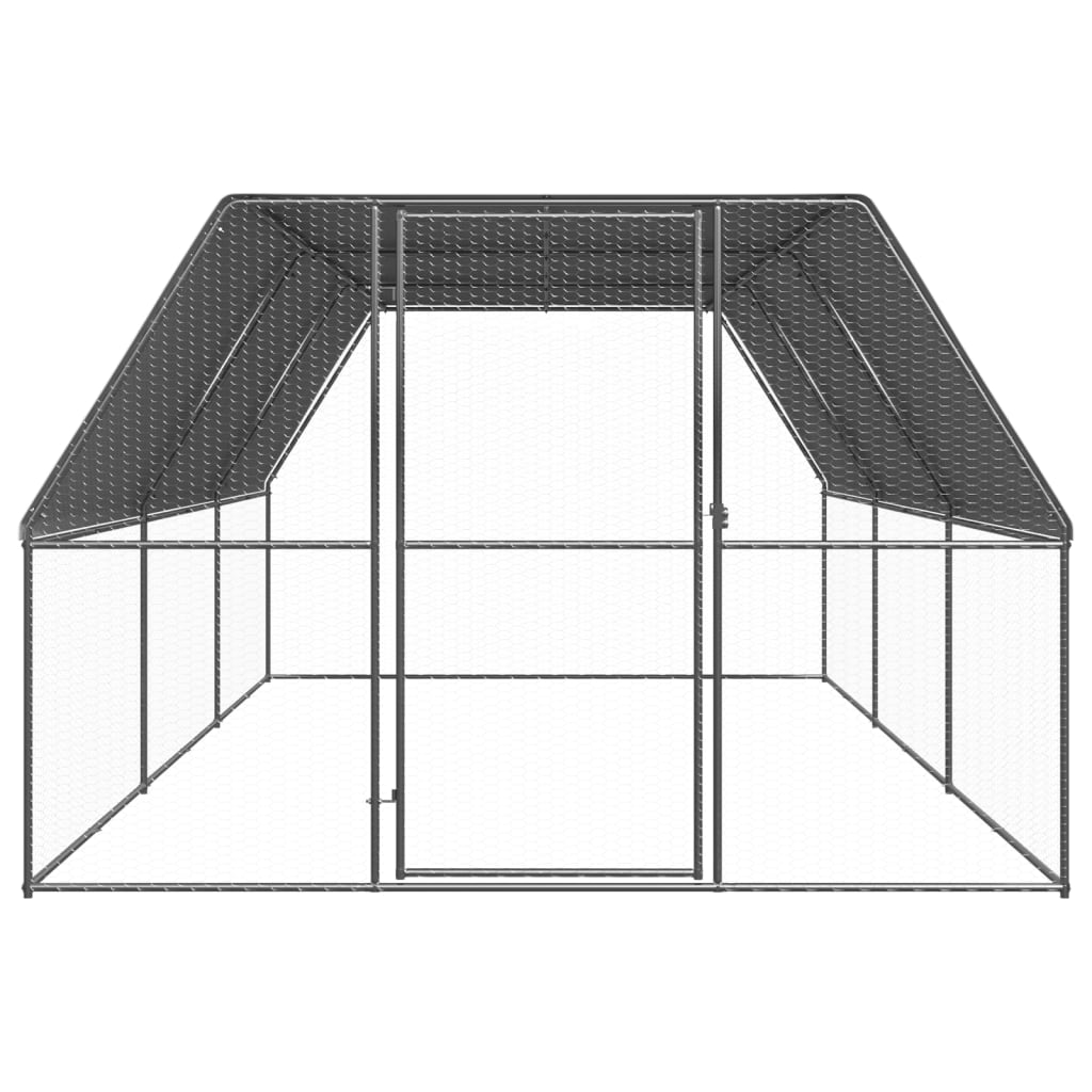 NNEVL Outdoor Chicken Cage 3x6x2 m Galvanised Steel-1