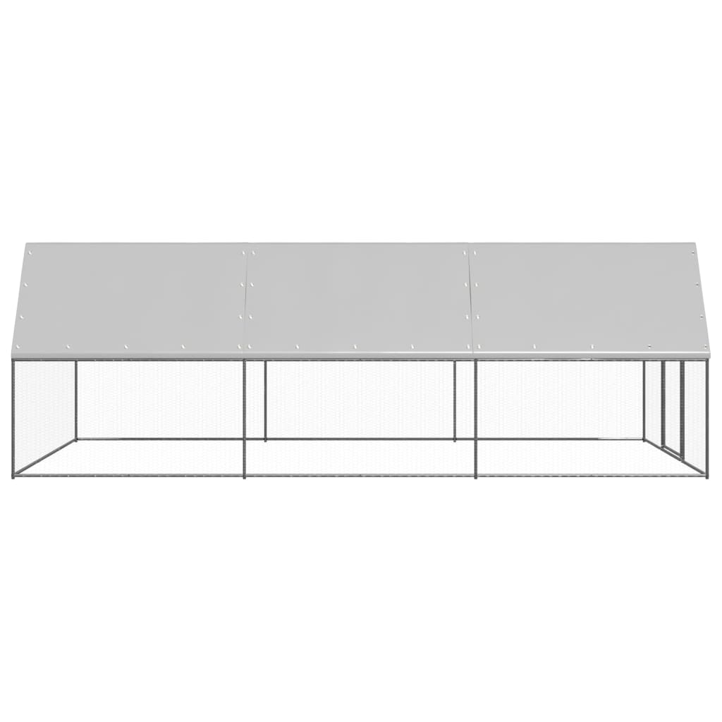 NNEVL Outdoor Chicken Cage 3x6x2 m Galvanised Steel-2