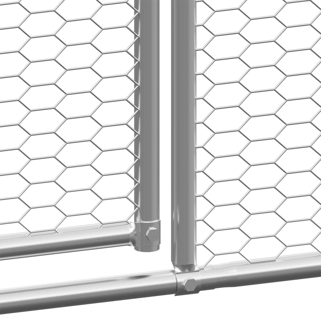 NNEVL Outdoor Chicken Cage 3x6x2 m Galvanised Steel-3