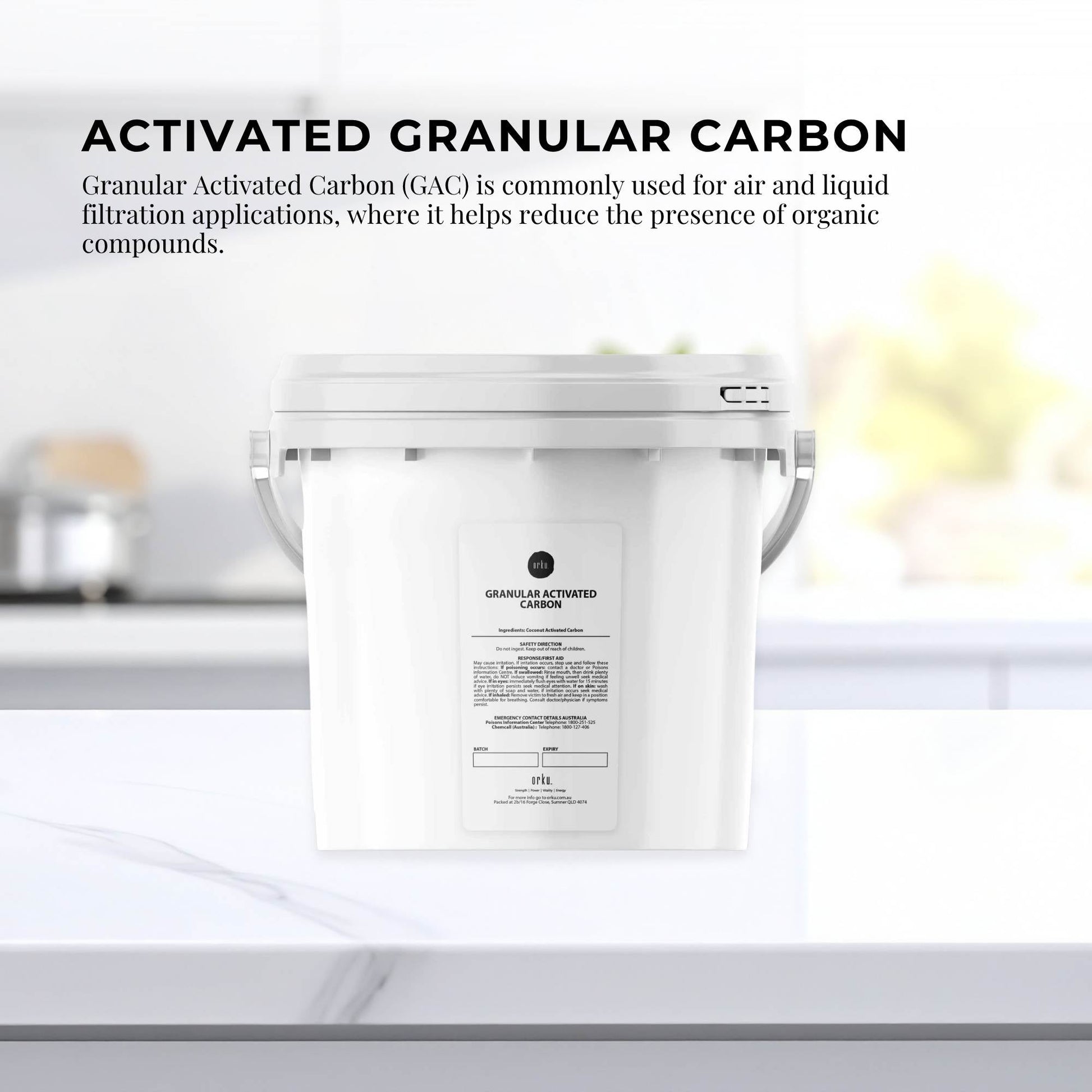 Orku Granular Activated Carbon Tubs GAC Coconut Shell Charcoal Filtration Media-1