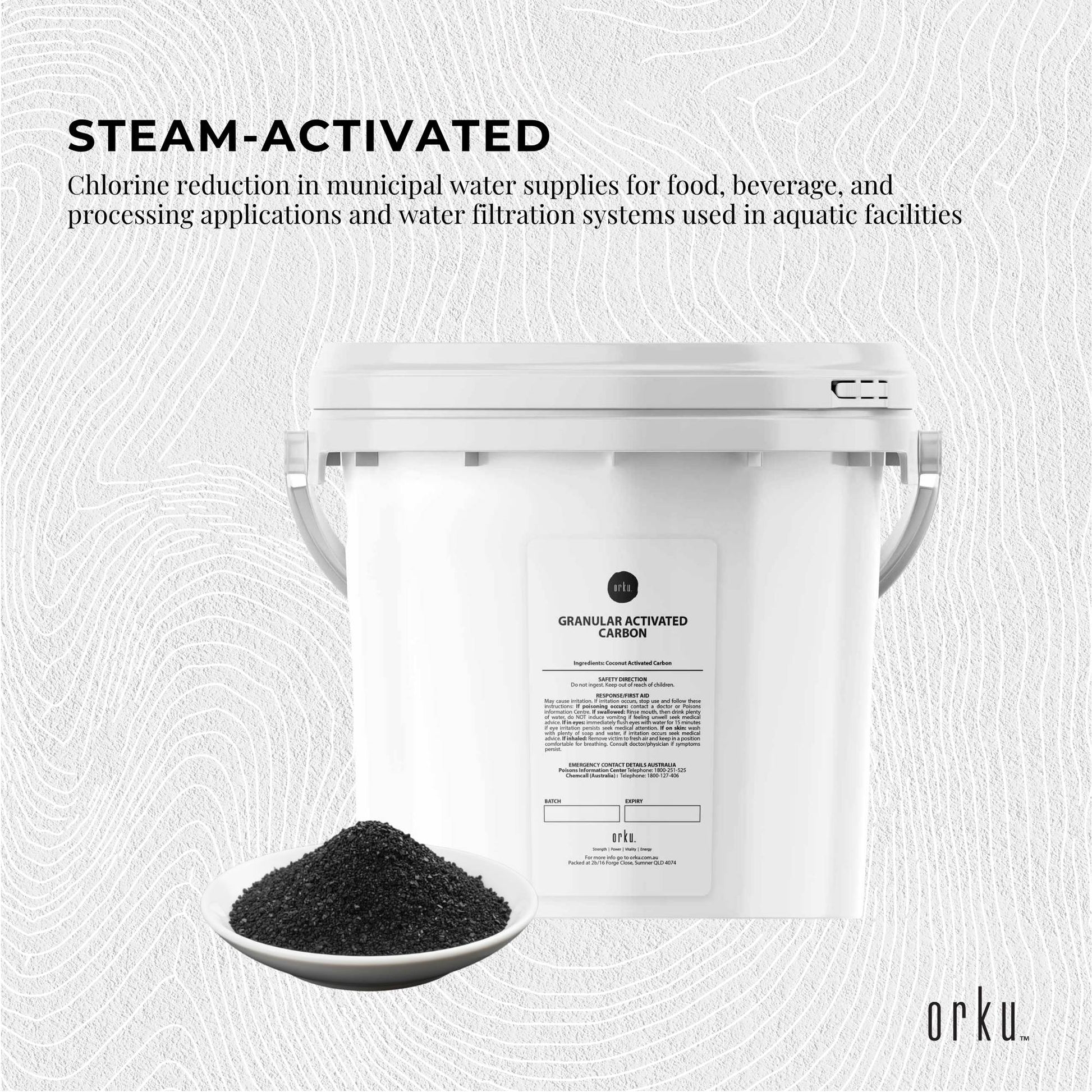 Orku Granular Activated Carbon Tubs GAC Coconut Shell Charcoal Filtration Media-2