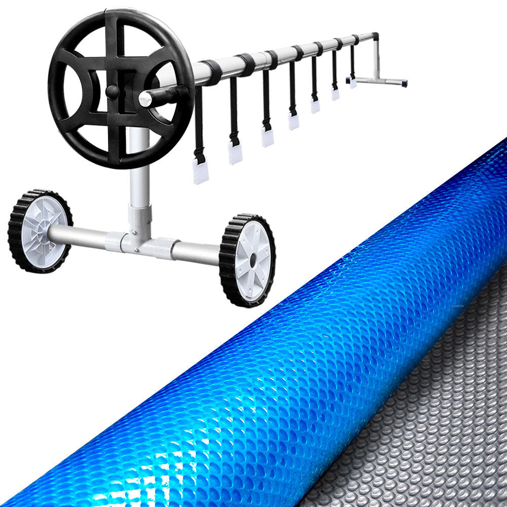 NNEDSZ  6.5x3m Pool Cover Rolloer Swimming Solar Blanket Covers Bubble Heater-0